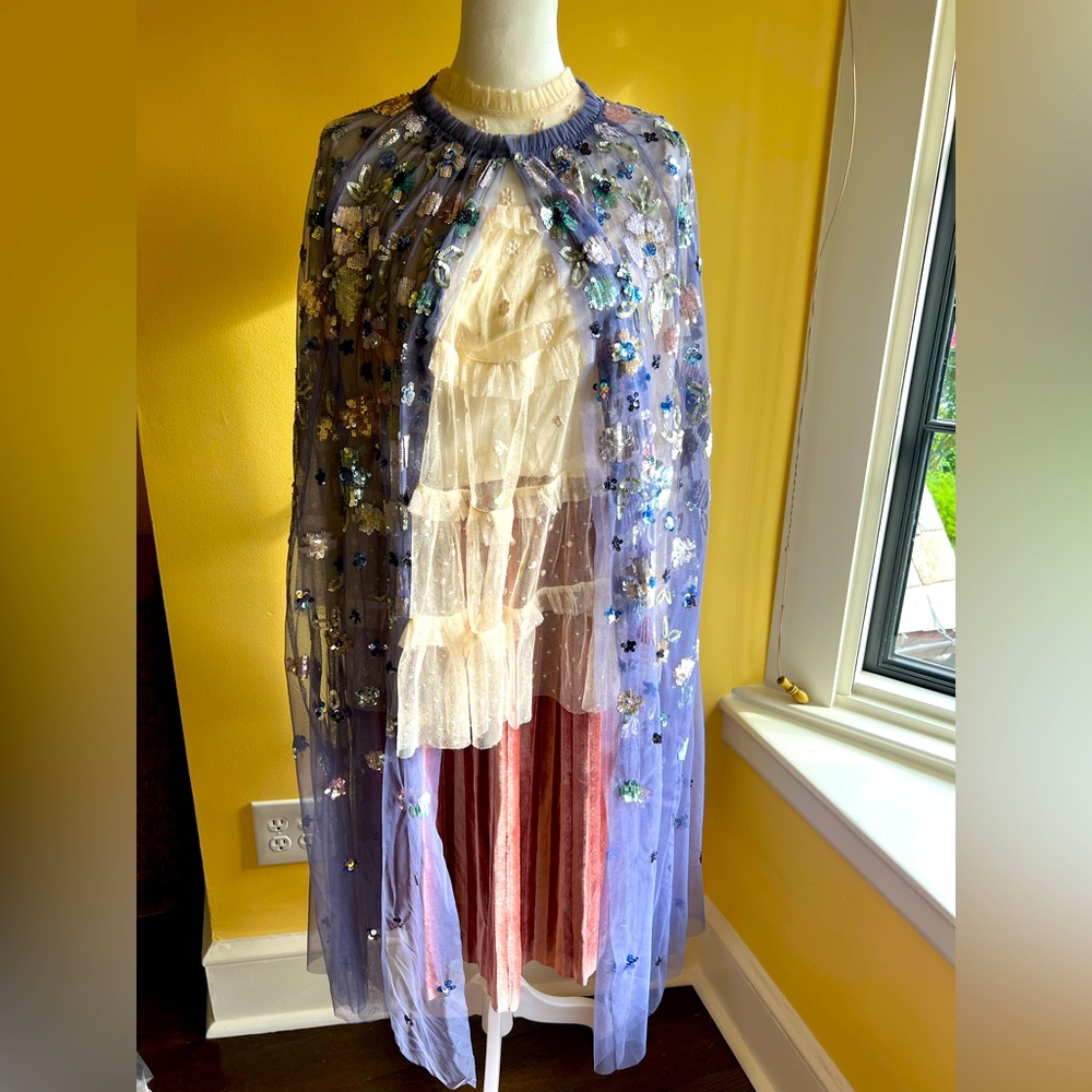 Needle and Thread Wildflower Midaxi Embroidered Cape